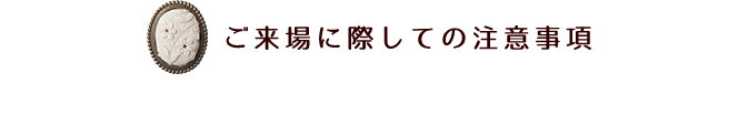 ご来場に際しての注意